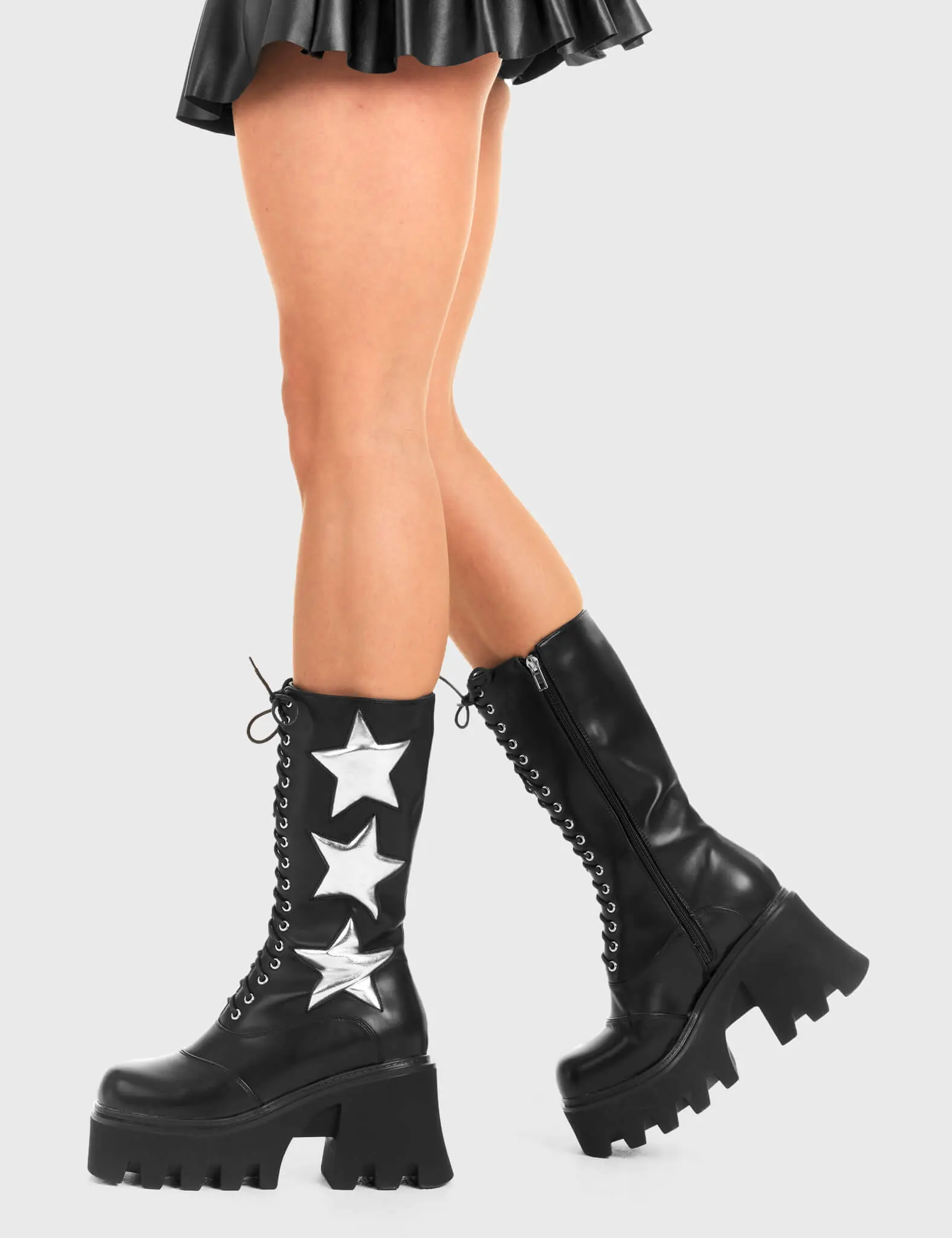 Big League Chunky Platform Calf Boots - Image 4