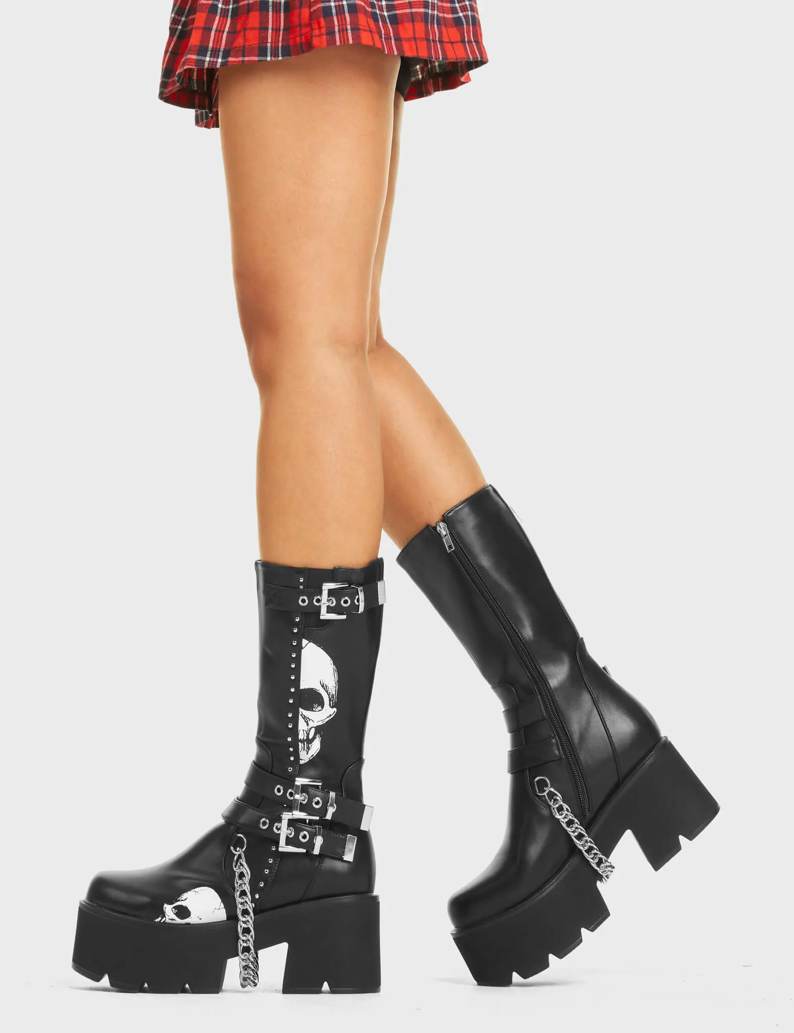 Cemetery Gates Chunky Platform Calf Boots - Image 3