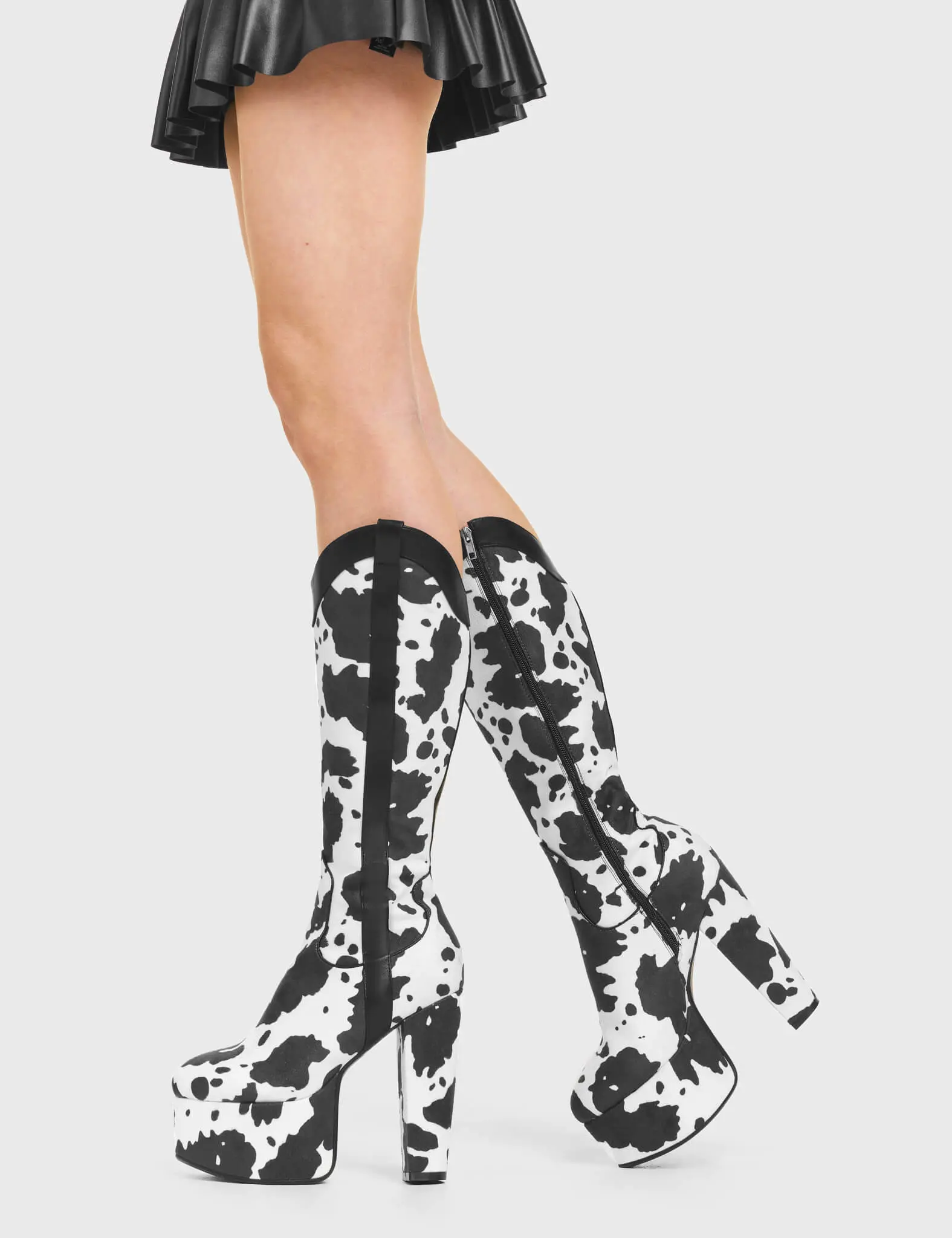 Cowgirl Platform Knee High Boots - Image 3