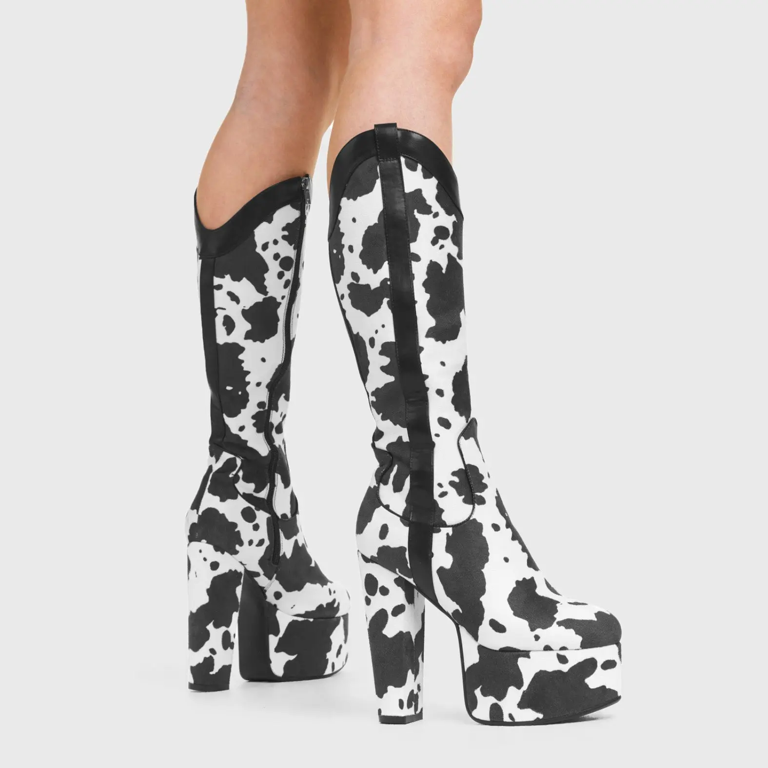 Cowgirl Platform Knee High Boots - Image 5