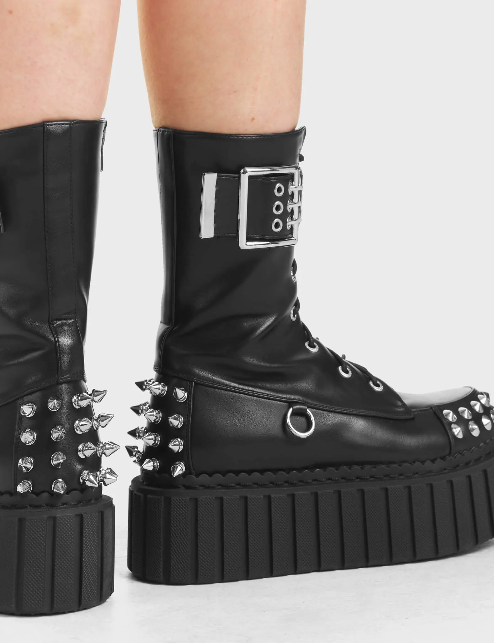 Crystal Clear Chunky Creeper Ankle Boots - Image 4