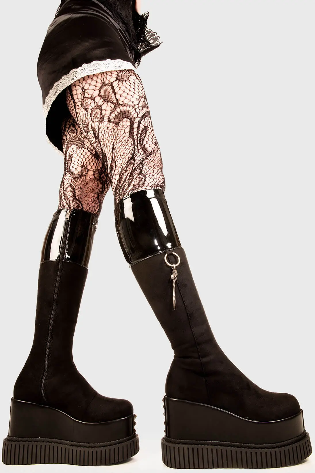 Devious Chunky Platform Knee High Boots - Image 3