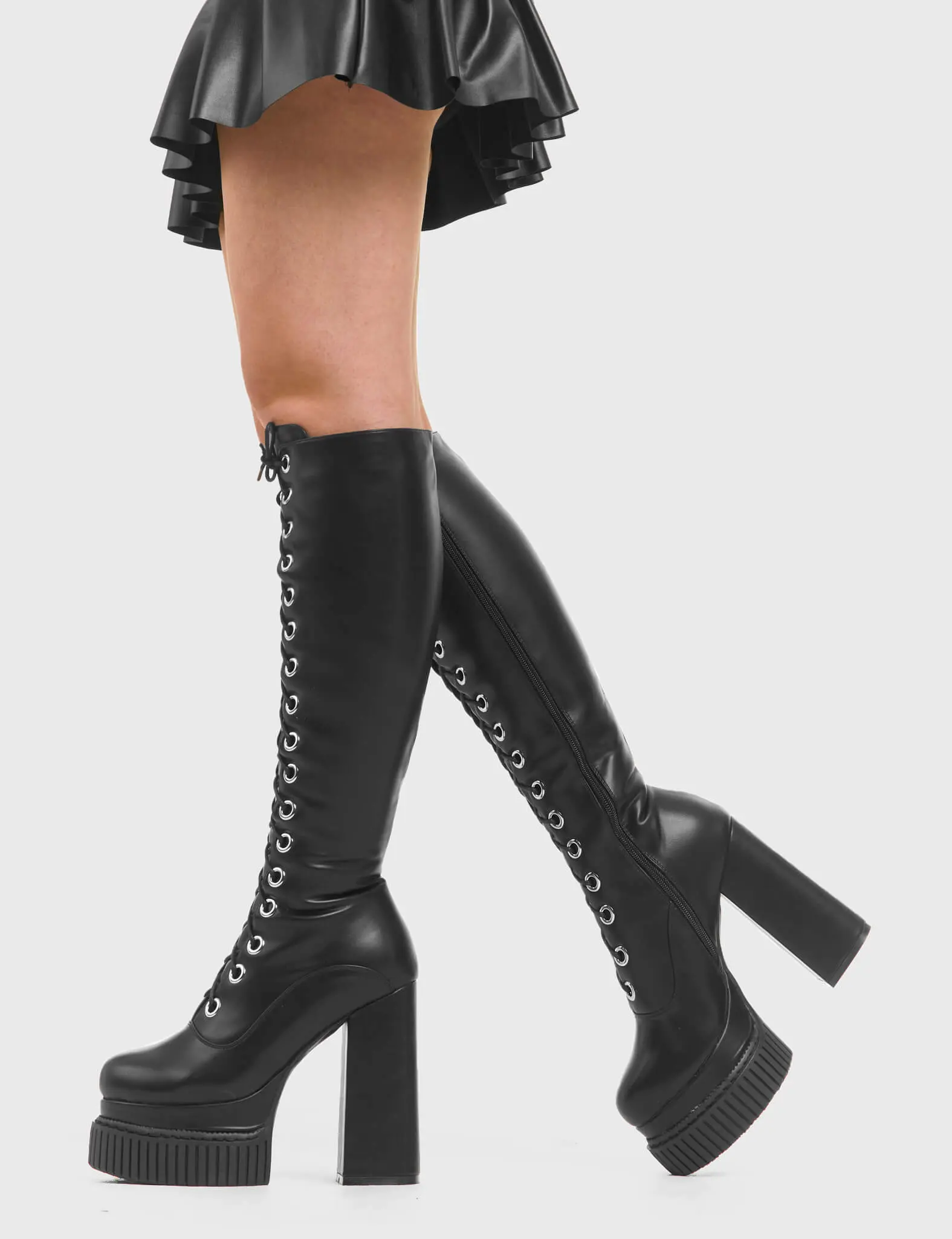 Elevators Creeper Platform Knee High Boots - Image 3