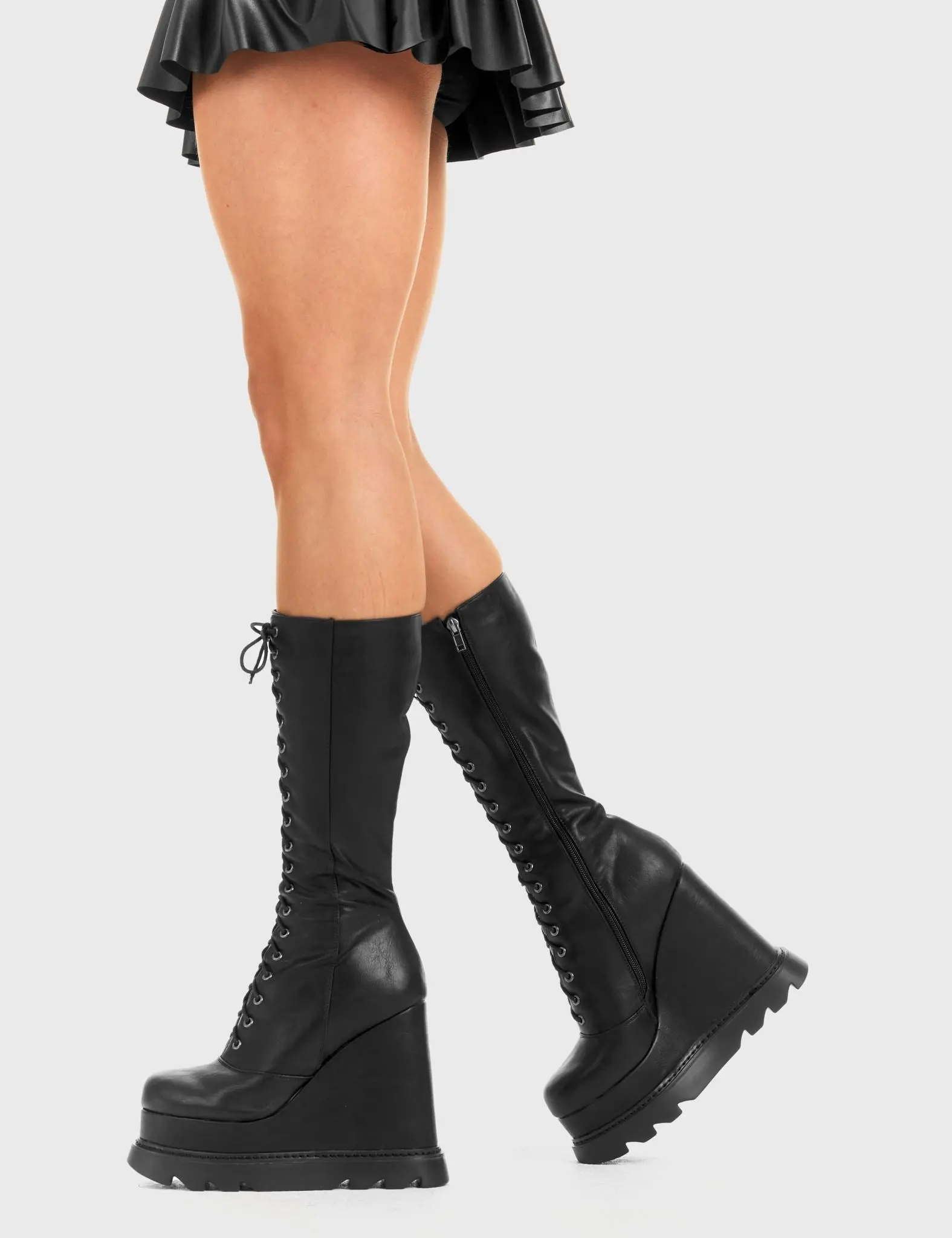 Empty Space Chunky Platform Calf Boots - Image 3