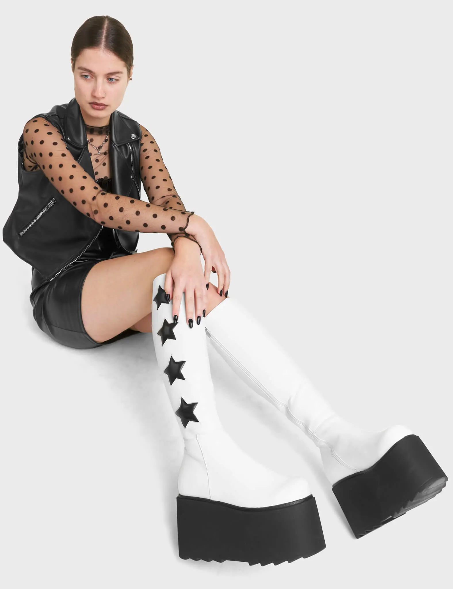 Extraterrestrial Platform Knee High Boots - Image 4