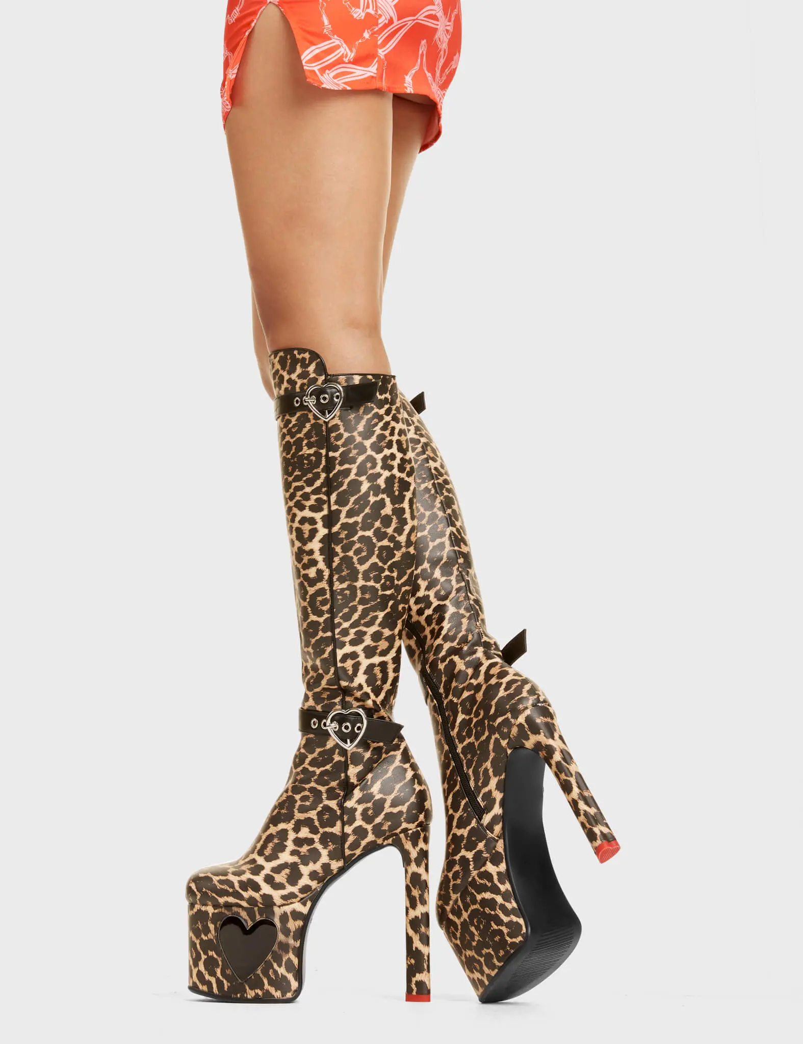 Fuzzy Platform Knee High Boots - Image 2