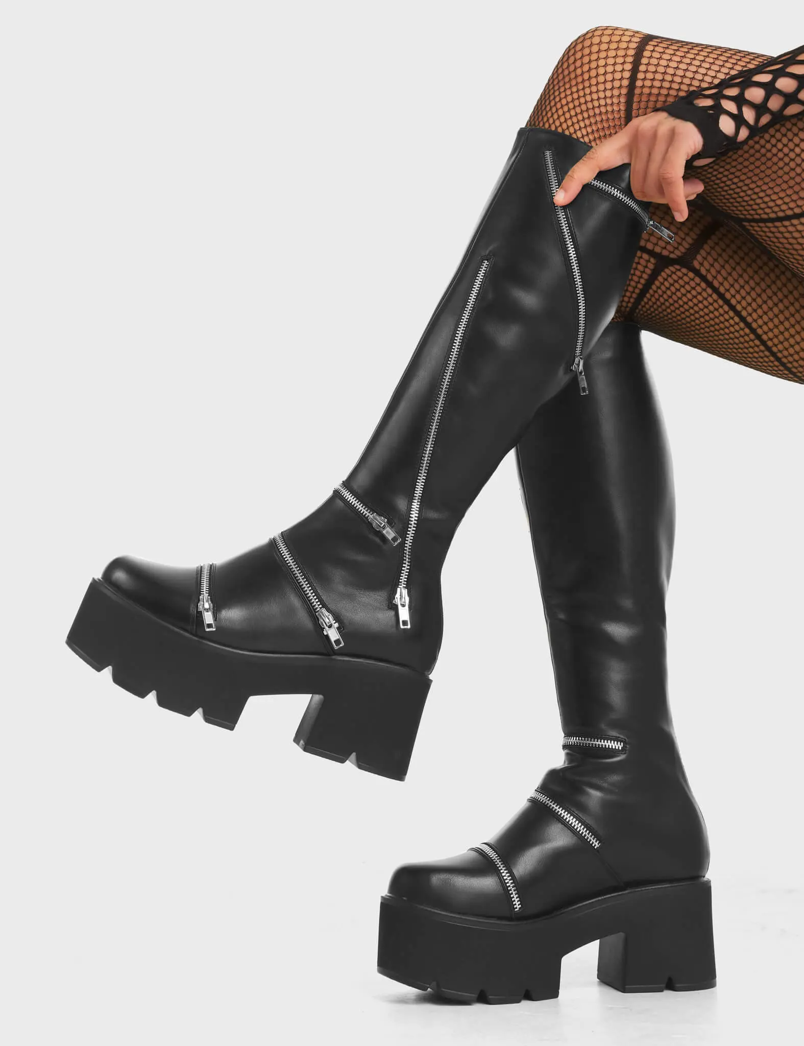 Go Figure Chunky Platform Knee High Boots - Image 2