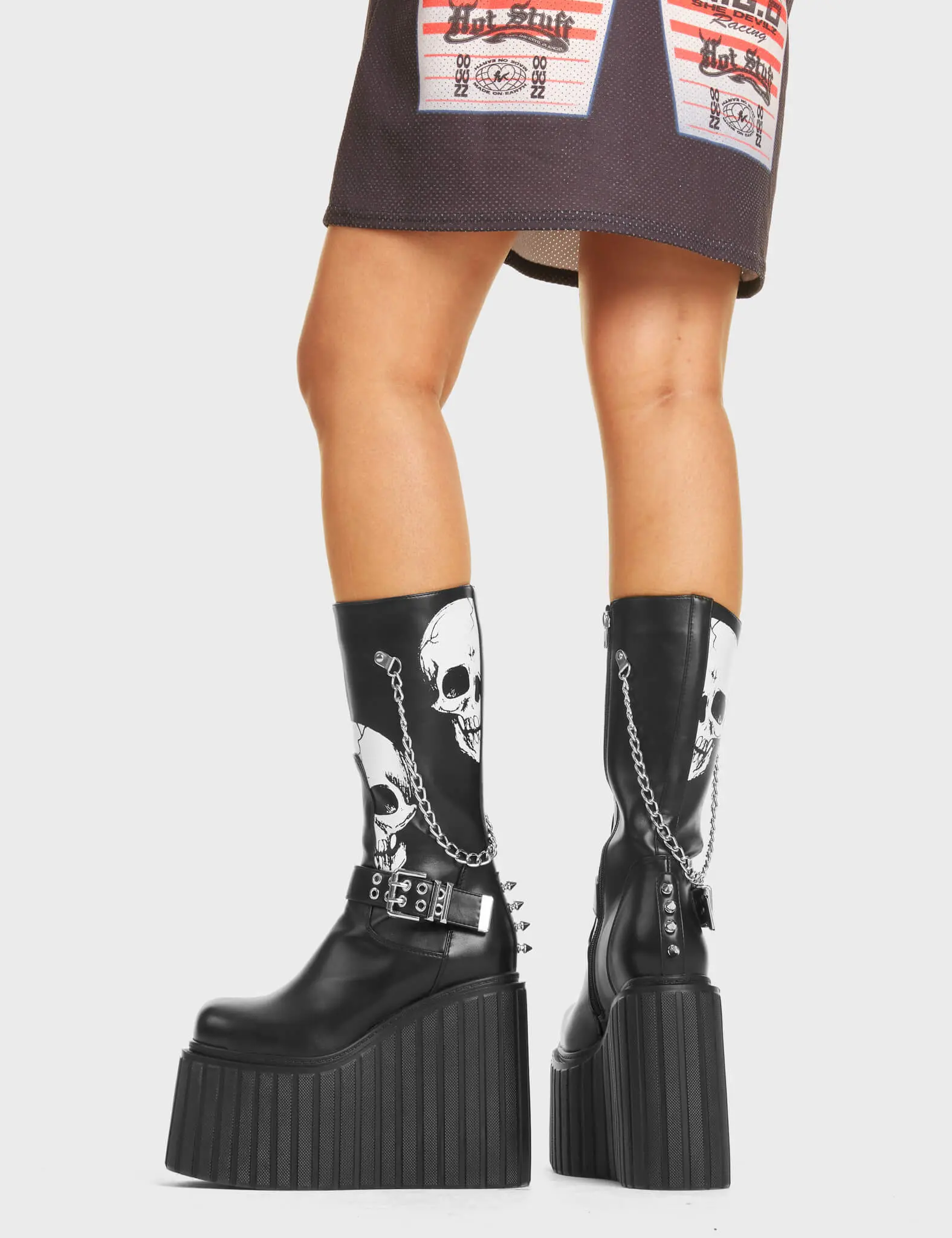 Shivering Chunky Platform Creeper Calf Boots - Image 2