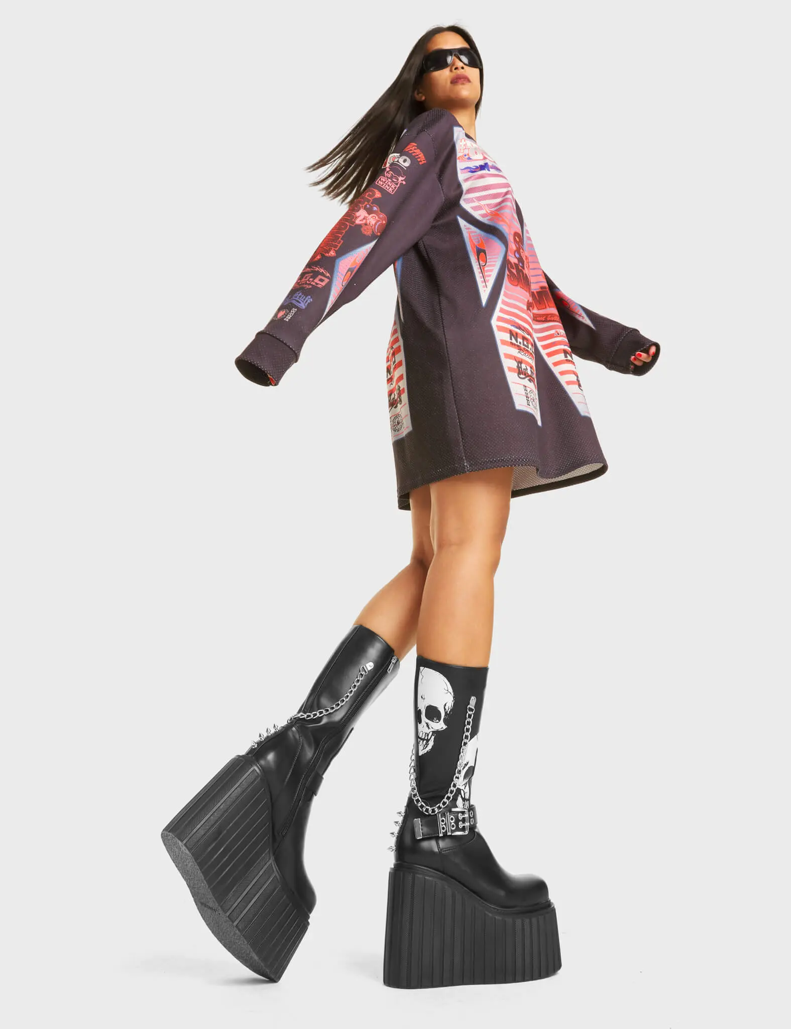 Shivering Chunky Platform Creeper Calf Boots - Image 3