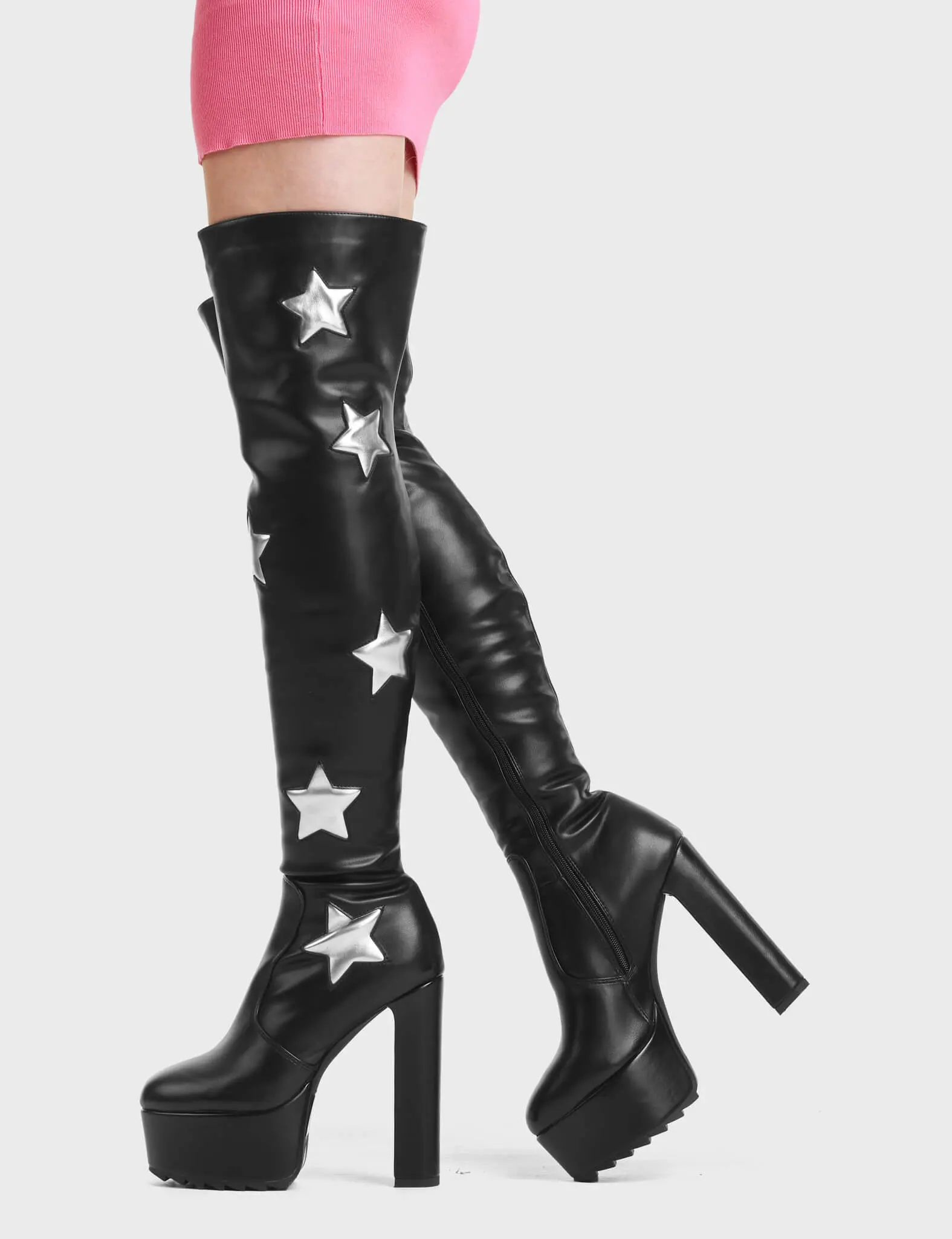 Nebula Platform Thigh High Boots - Image 3