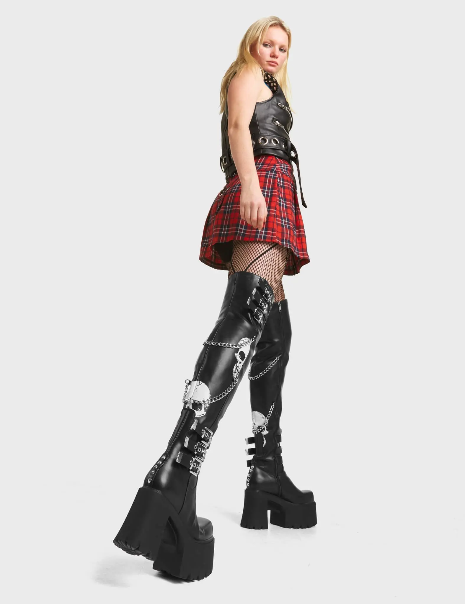 Nemesis Chunky Platform Thigh High Boots - Image 3