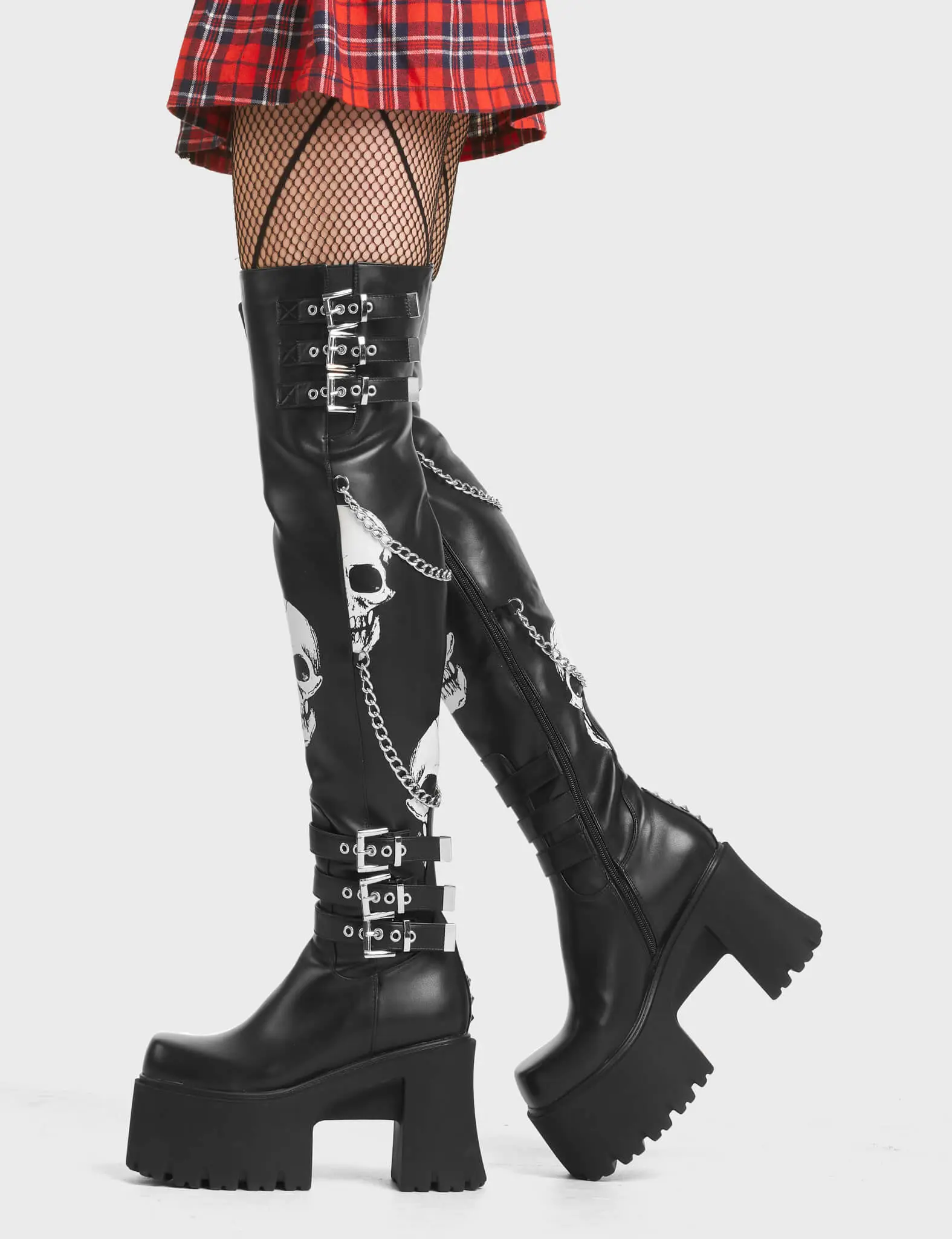 Nemesis Chunky Platform Thigh High Boots - Image 4