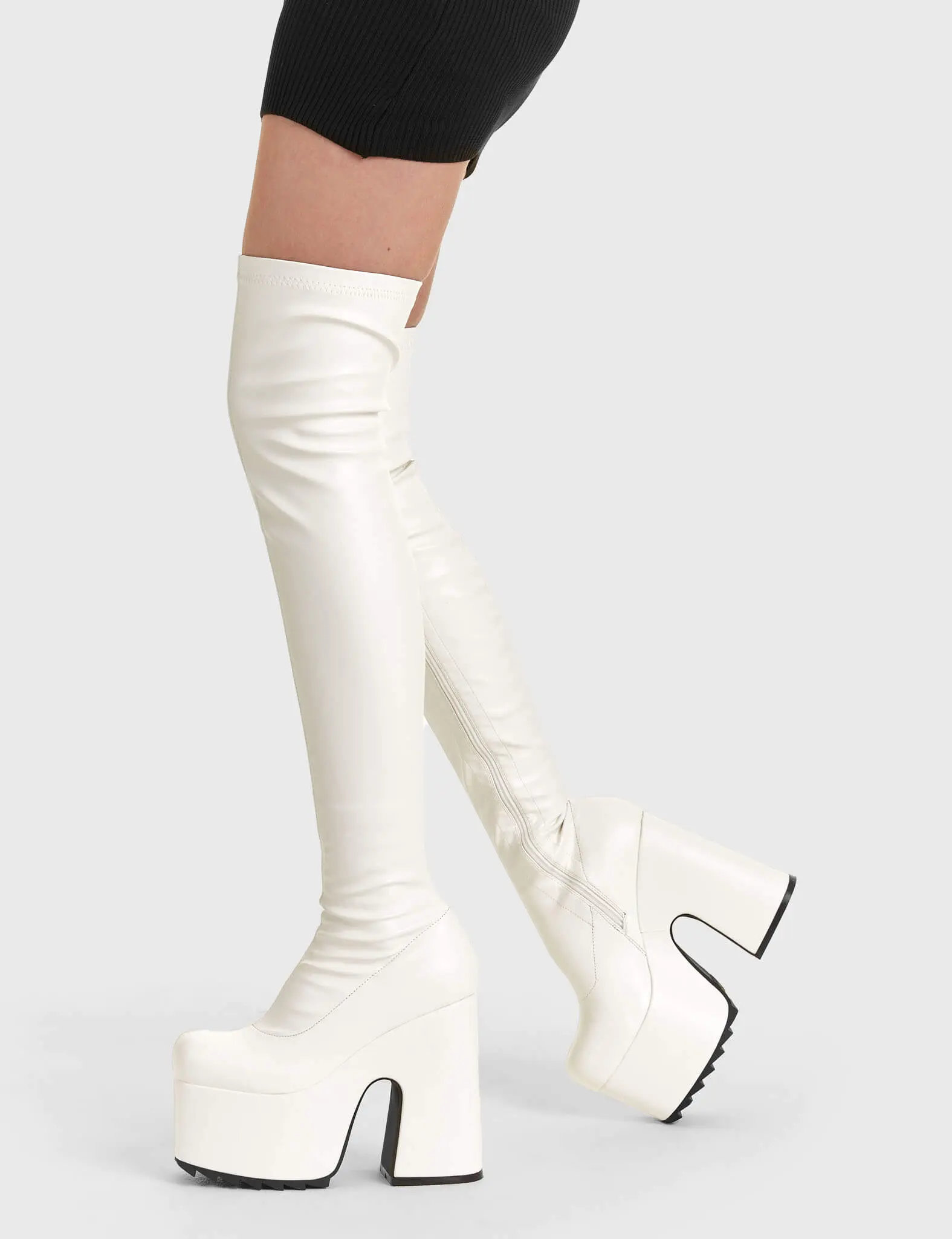 Not Ready Chunky Platform Thigh High Boots - Image 3