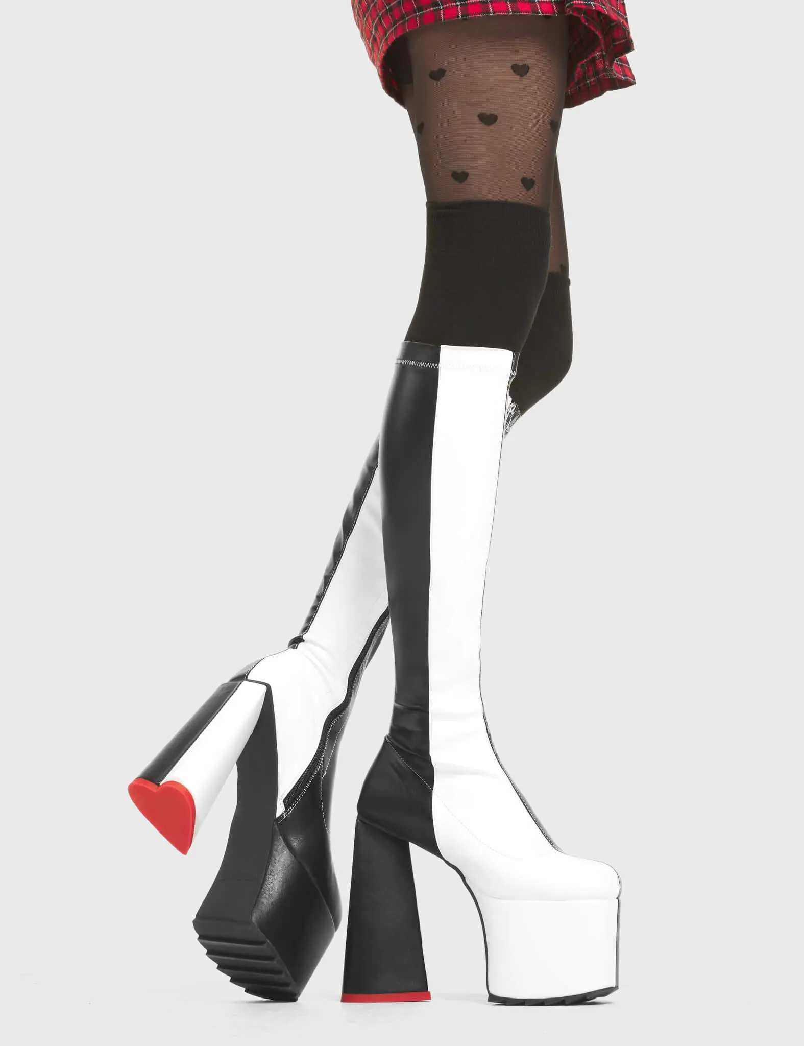 Cruella Stretchy Platform Knee High Boots - Image 2