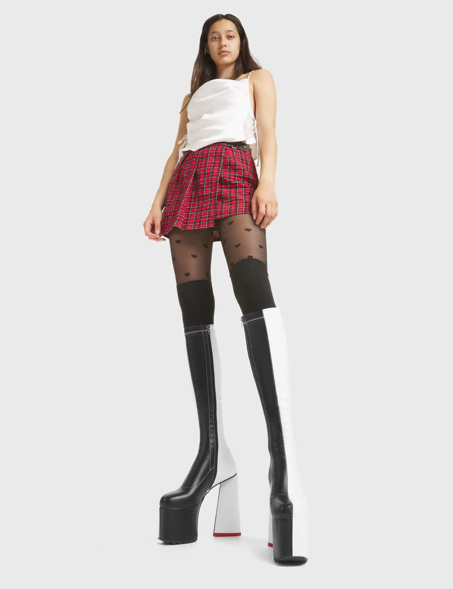 Cruella Stretchy Platform Knee High Boots - Image 3