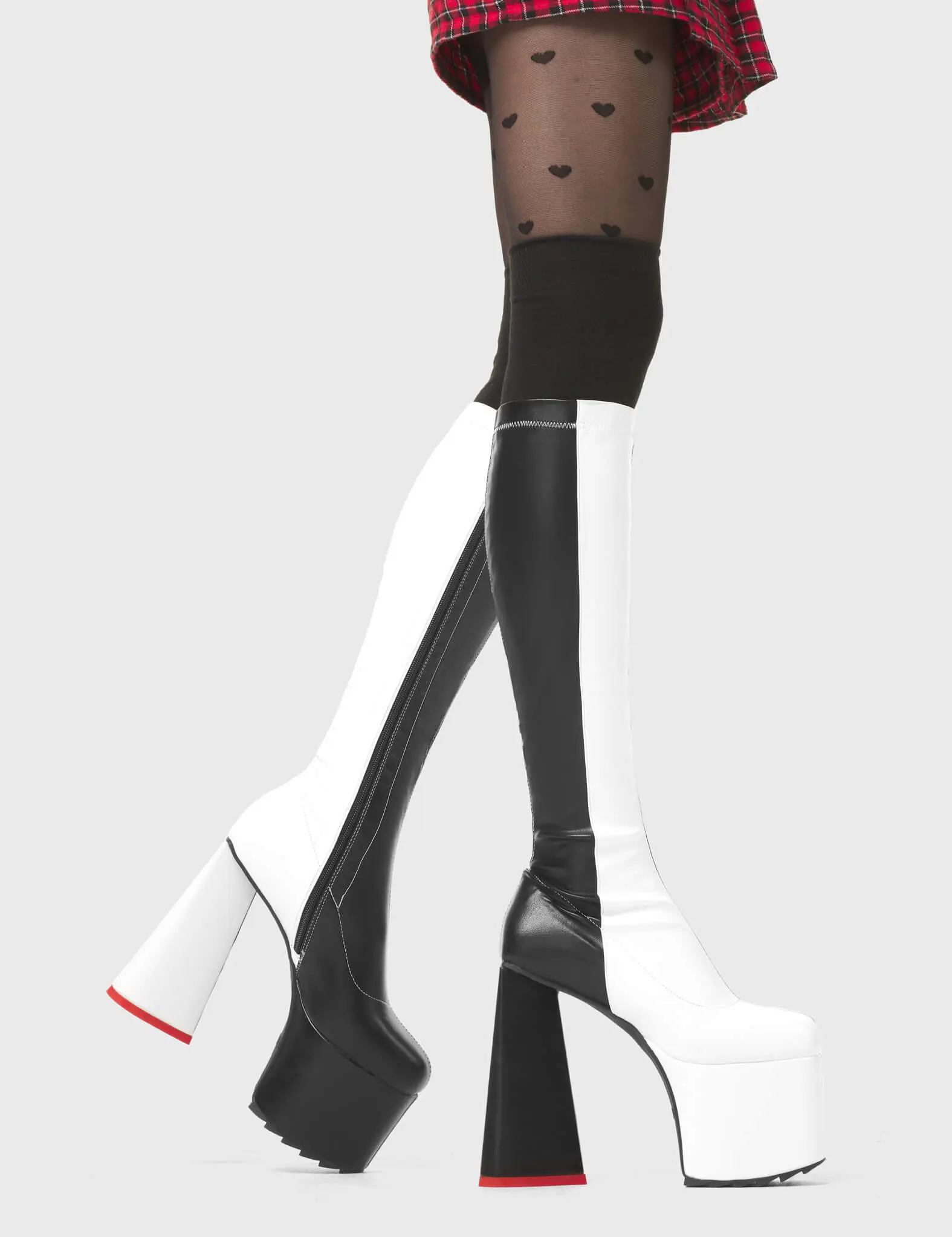 Cruella Stretchy Platform Knee High Boots - Image 4