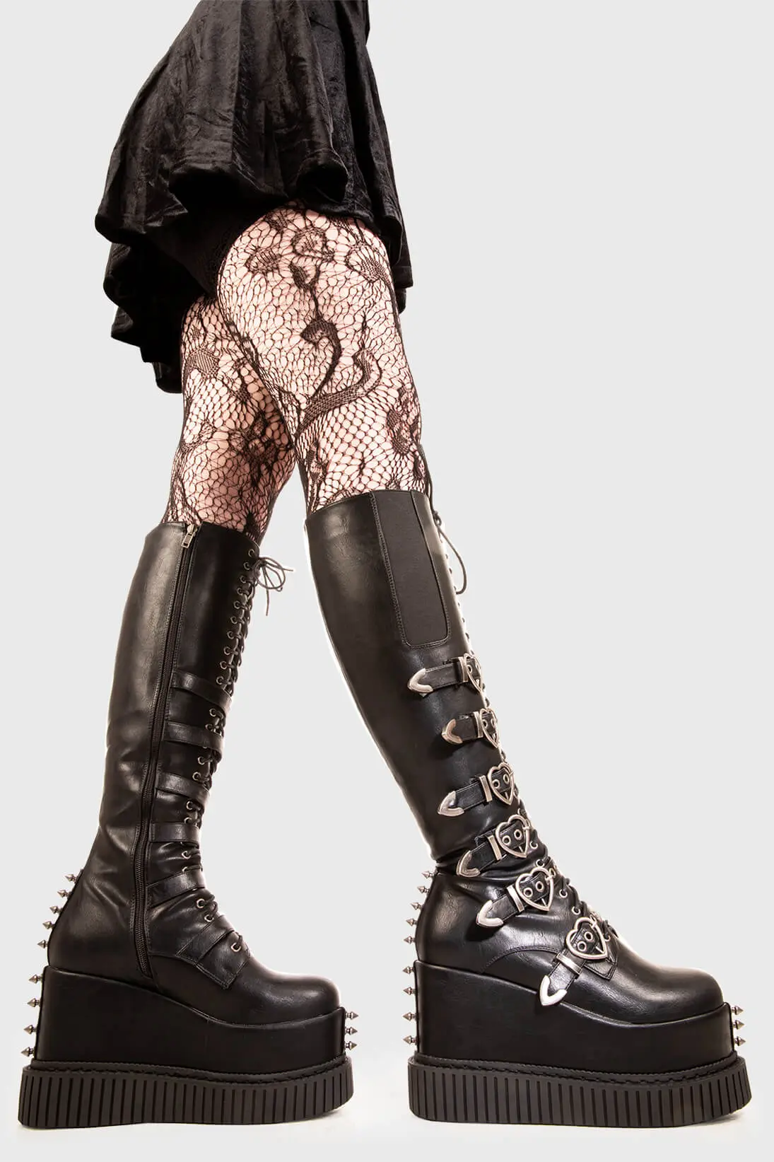 Overkill Chunky Platform Knee High Boots - Image 4