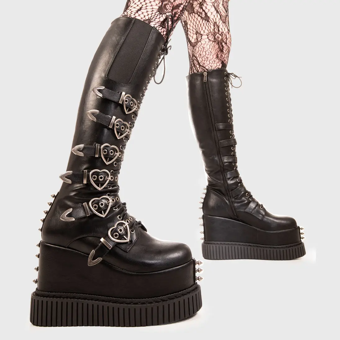Overkill Chunky Platform Knee High Boots - Image 5