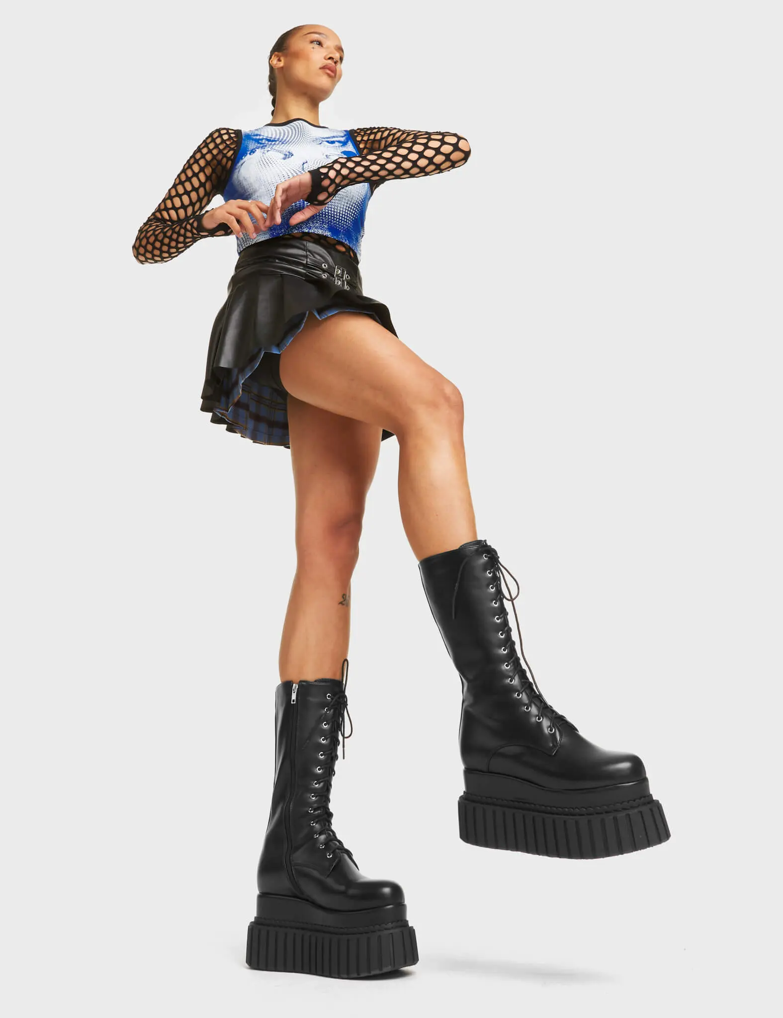 Rock Out Chunky Creeper Calf Boots - Image 3