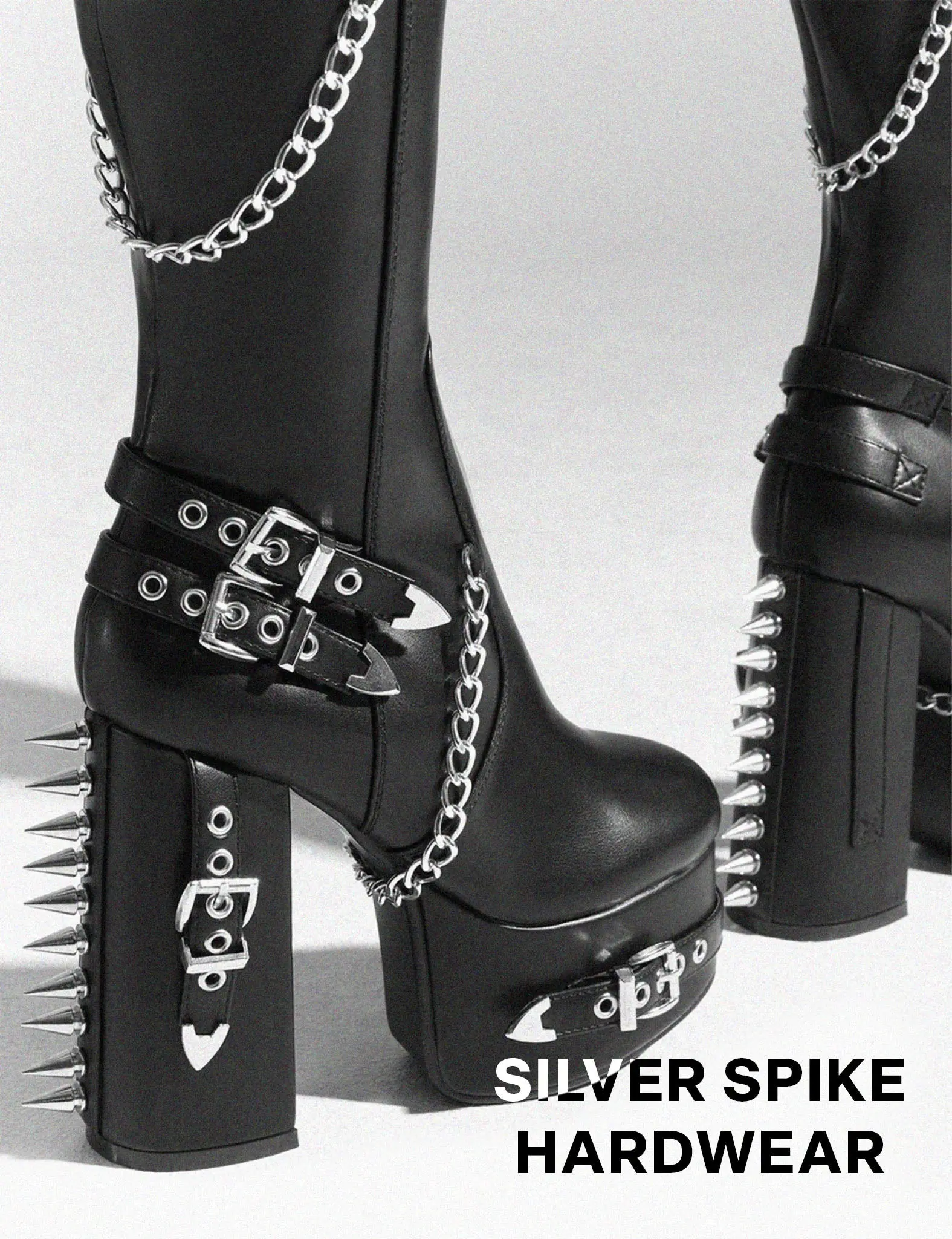 Scream Wide Calf Platform Thigh High Boots - Image 7