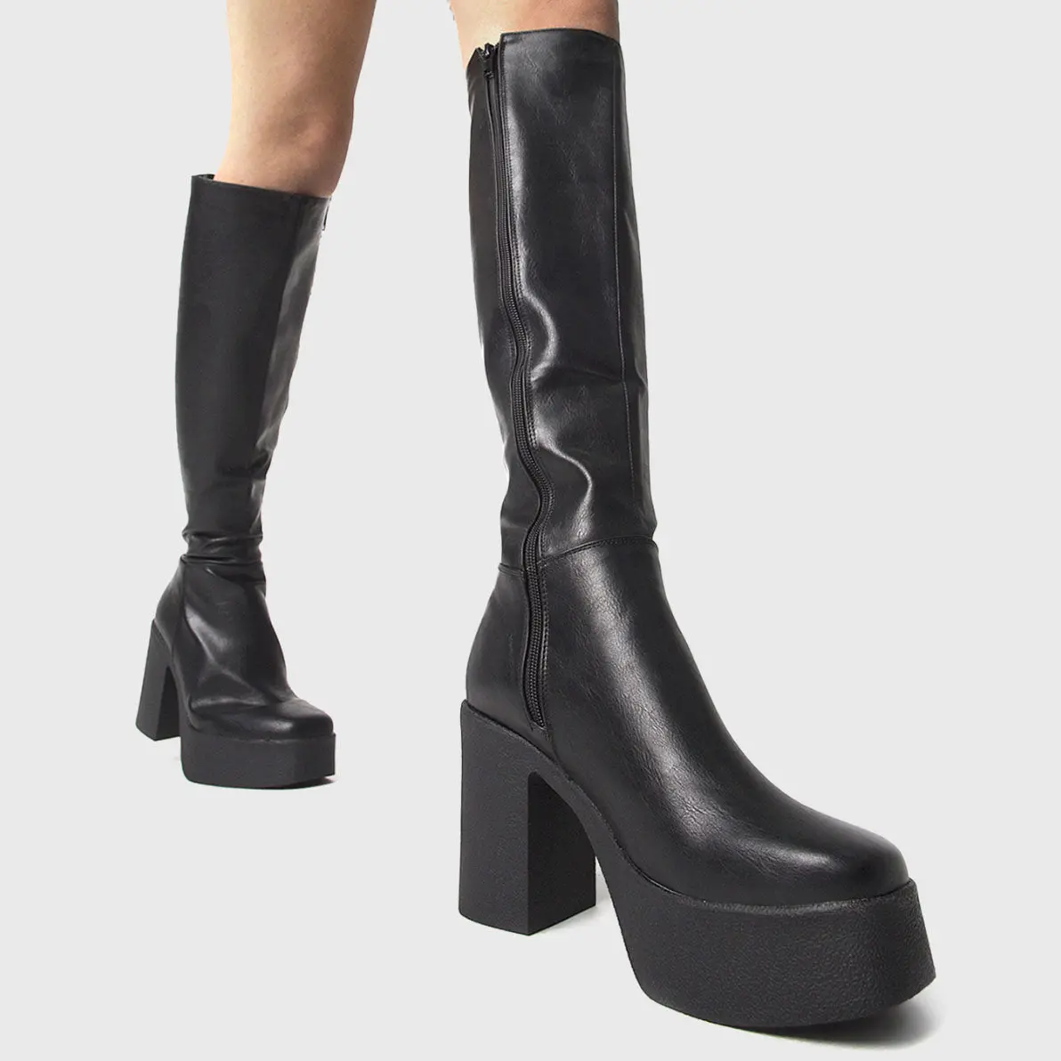 Slick Nicks Platform Knee High Boots - Image 5