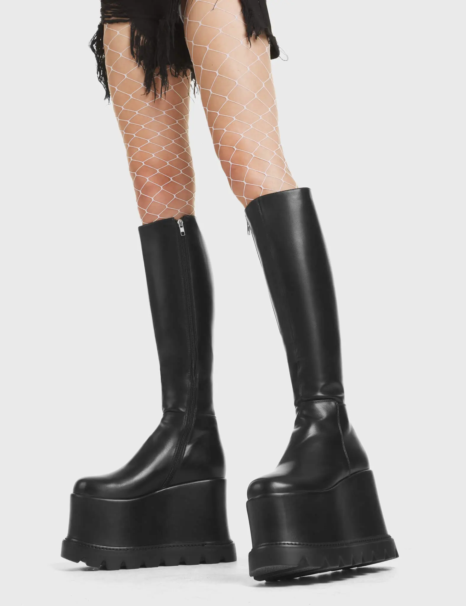 Out The Gate Chunky Platform Knee High Boots - Image 2