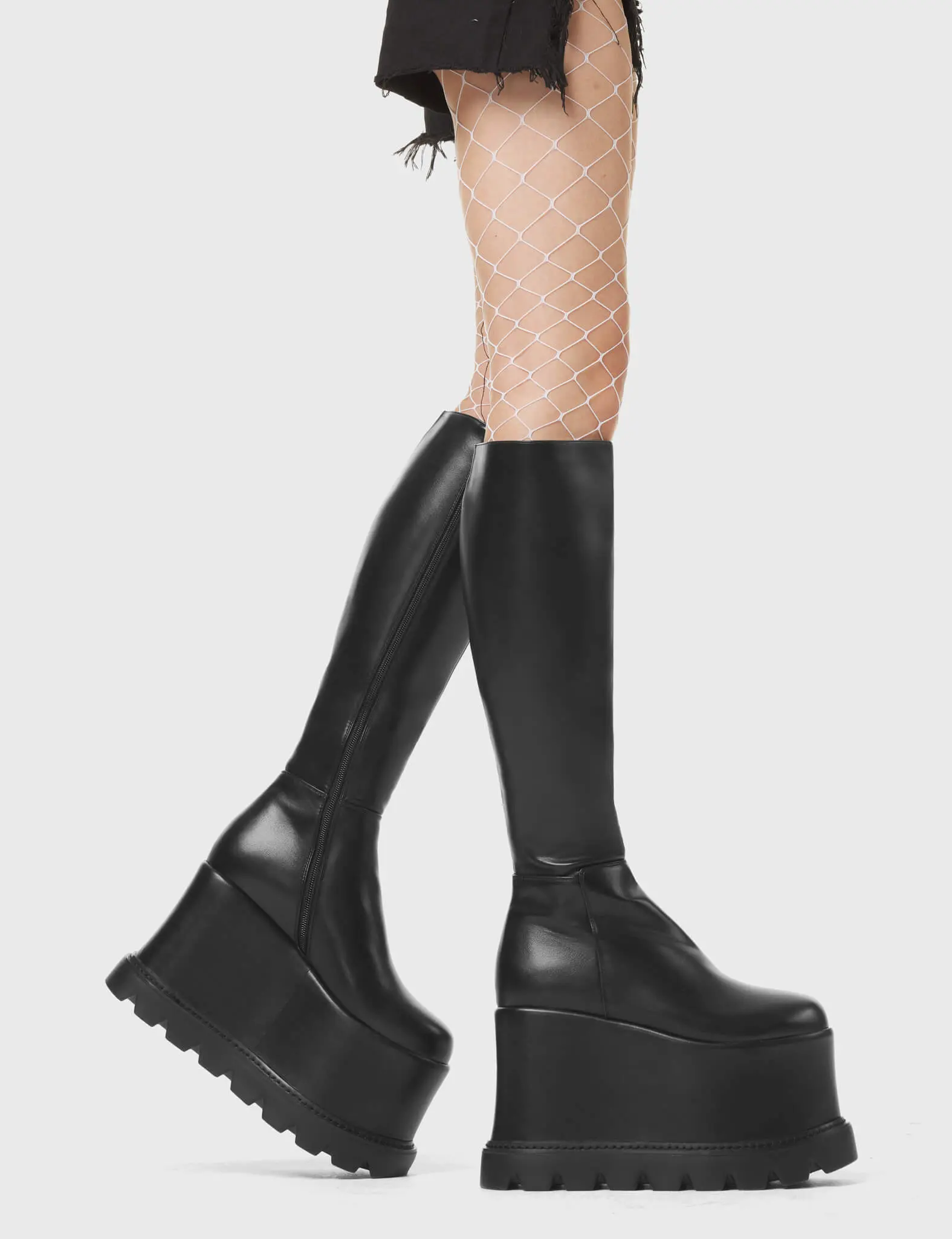 Out The Gate Chunky Platform Knee High Boots - Image 4