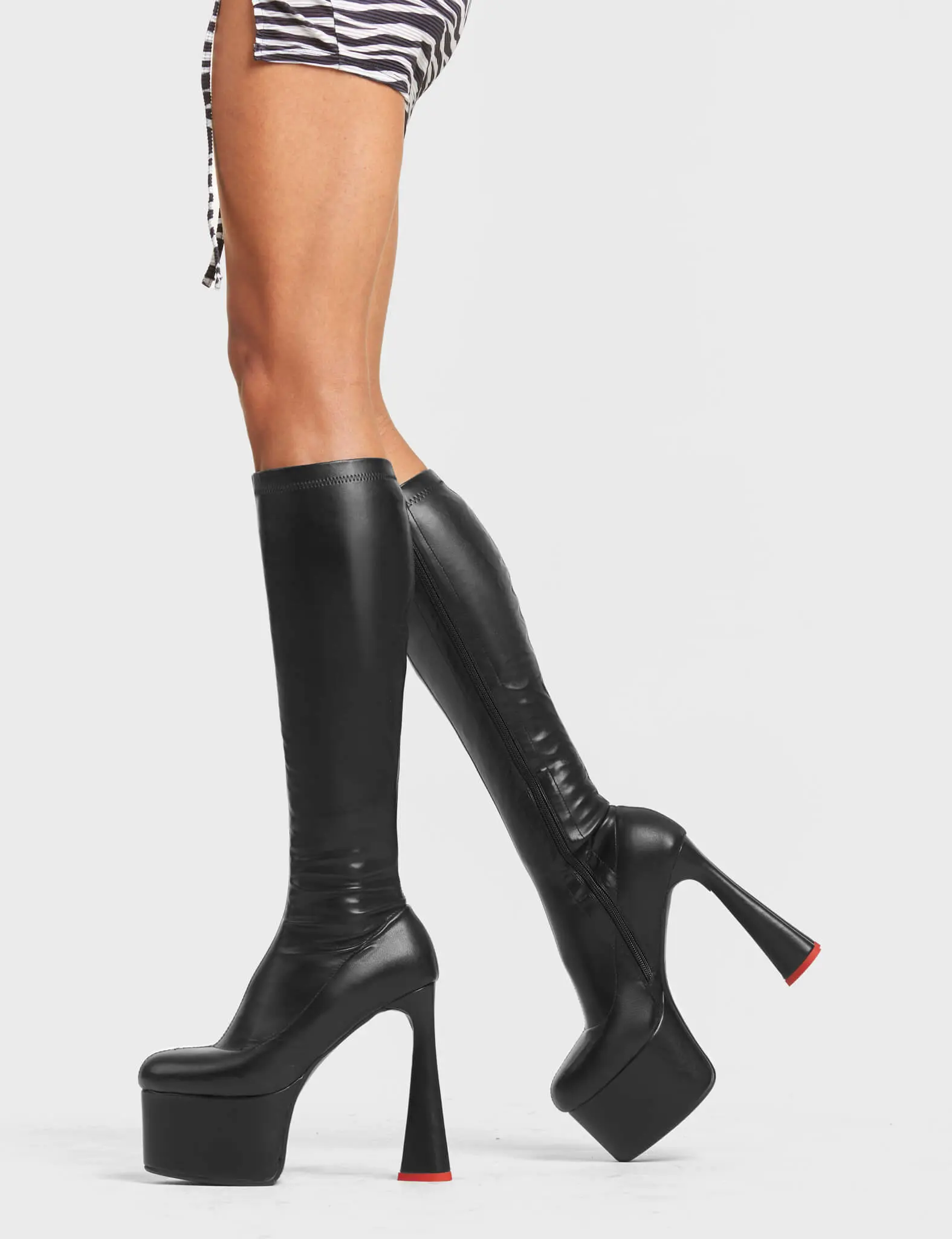 Talk Platform Knee High Boots - Image 3