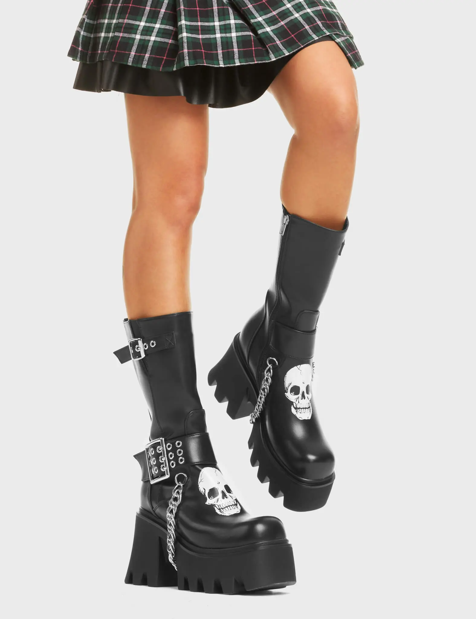 Visions Chunky Platform Calf Boots - Image 2
