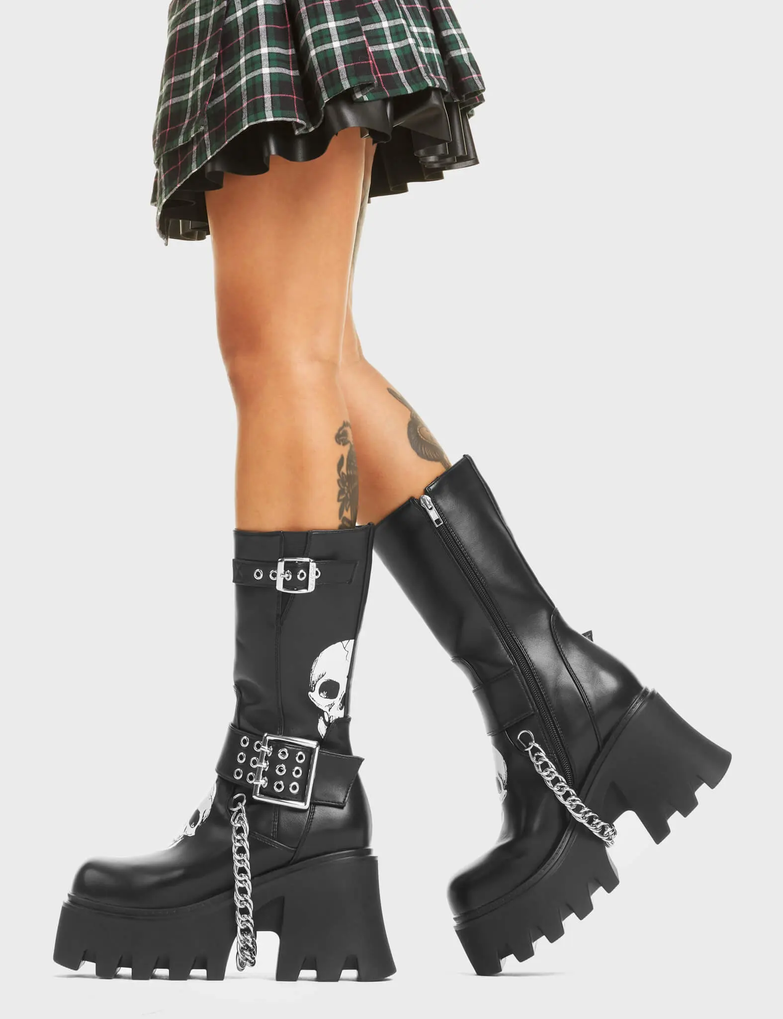 Visions Chunky Platform Calf Boots - Image 4