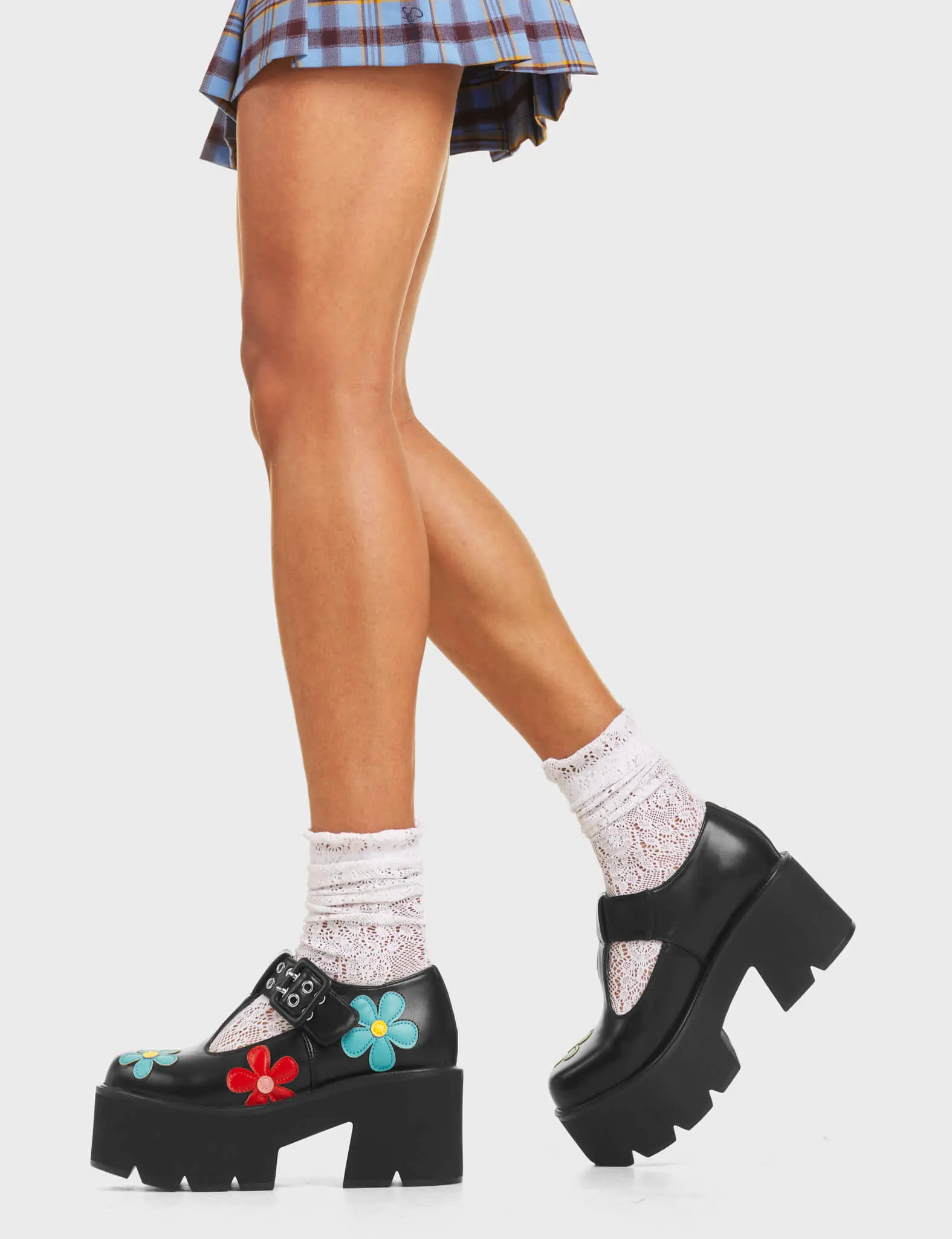 Watch Me Chunky Mary Jane Shoes Flower - Image 4