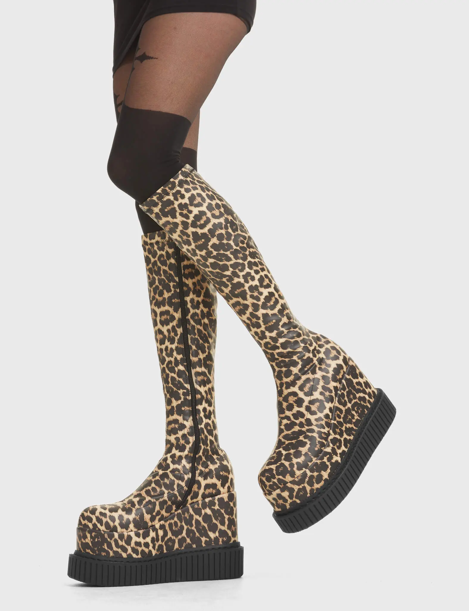 You're Wild Chunky Platform Creeper Knee High Boots - Image 2
